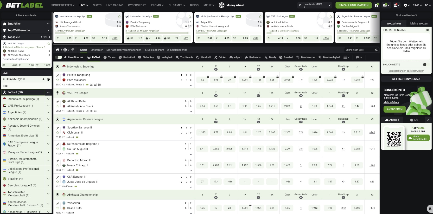 Betlabel Live Wetten