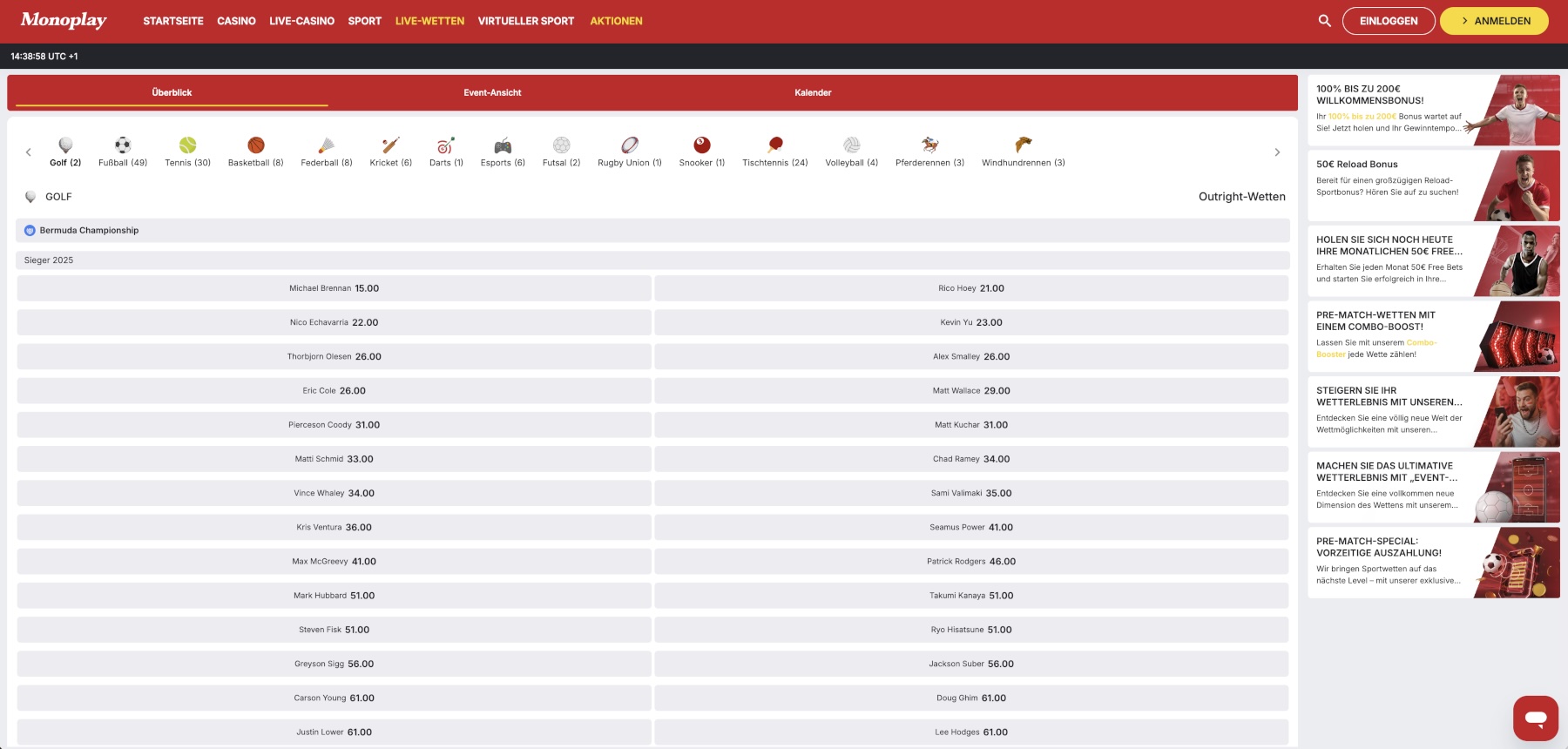 Monoplay Live Wetten